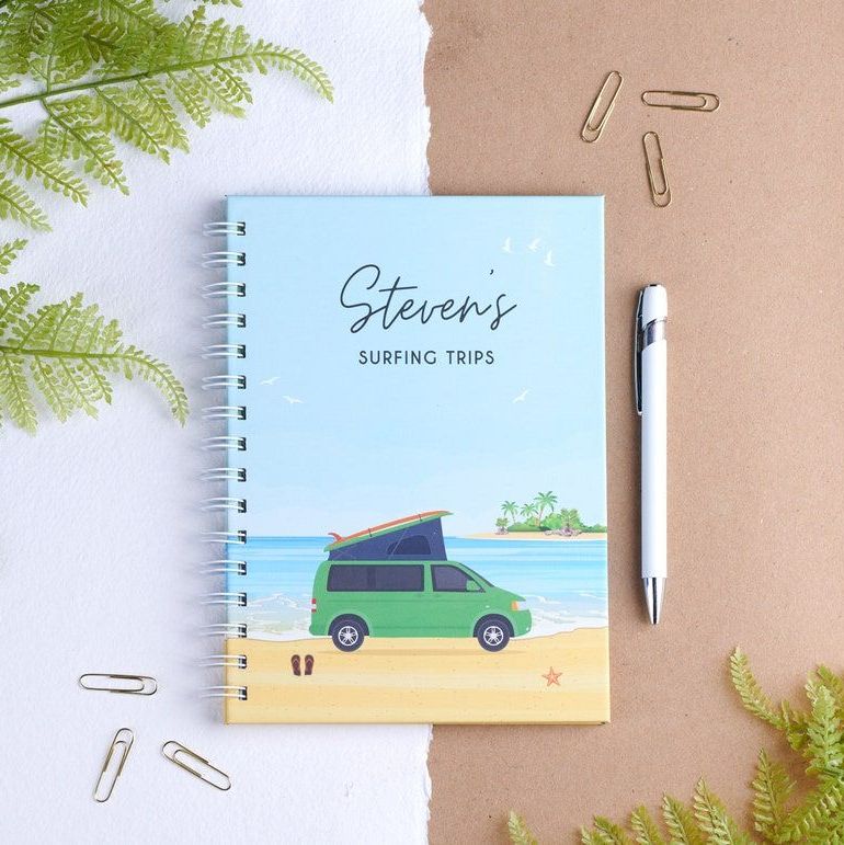 Personalized Camper Van Travel Journal Notebook