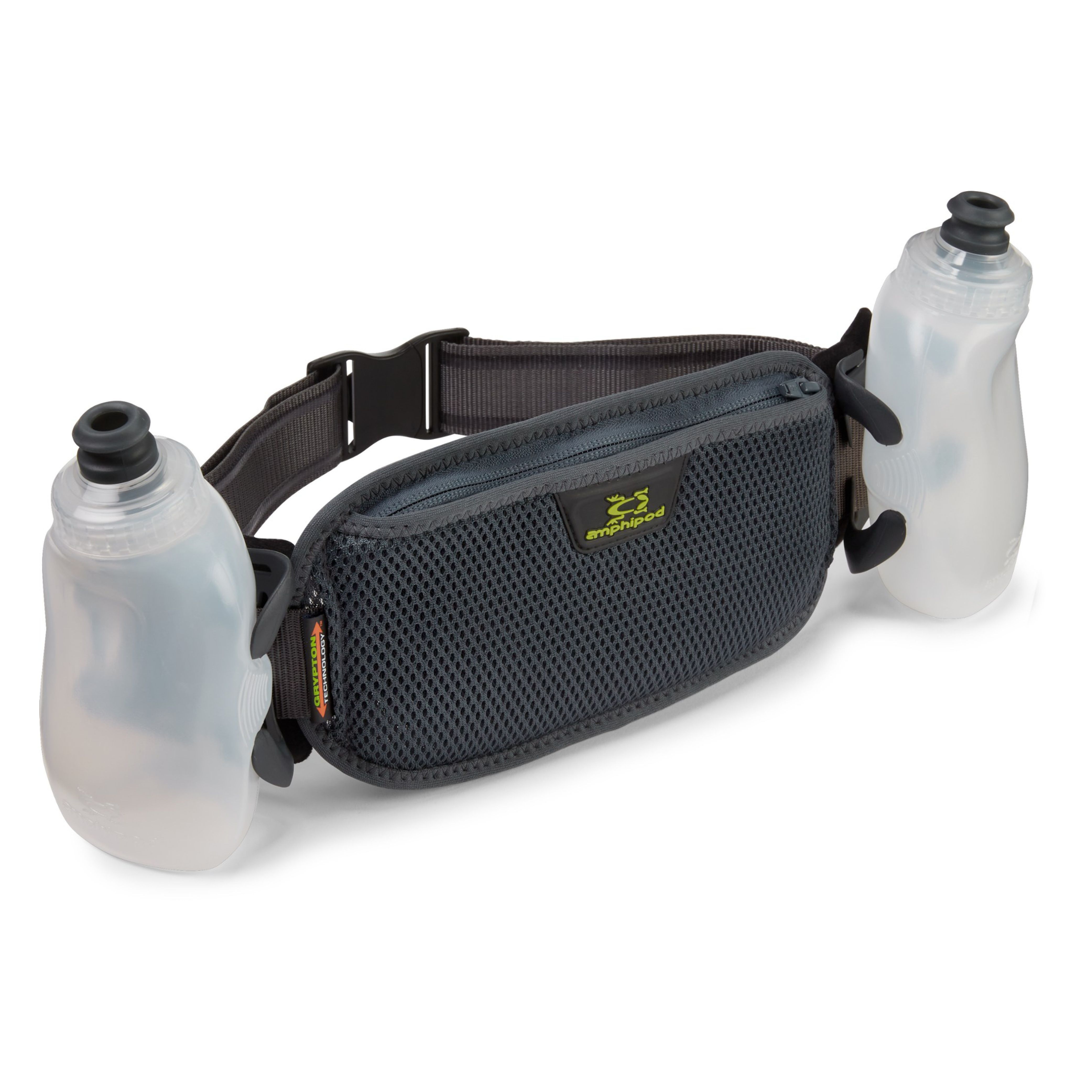 Hydration Belt With 2 Water Bottles And Zip Compartment New 