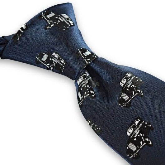 Classic Car Embroidered Tie