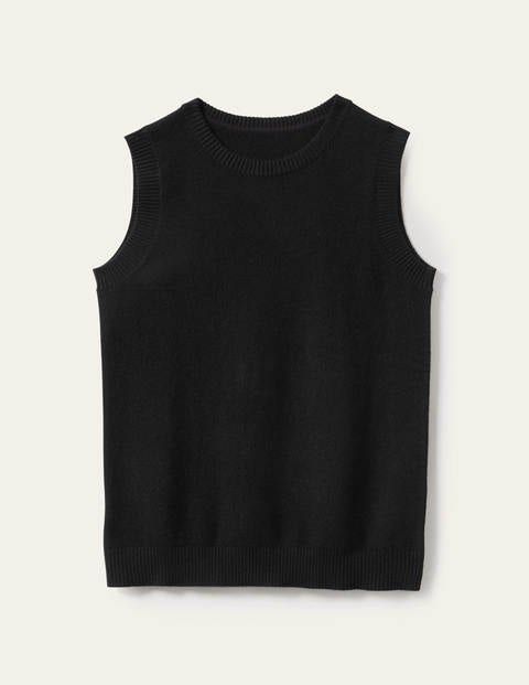 Cashmere Knitted Tank Top - Jet Black
