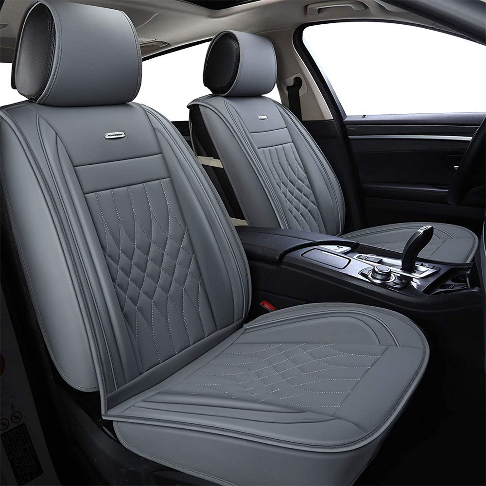 Grey Set Of Luxury Comfy Leather Look Seat Covers/Protectors For Smart 