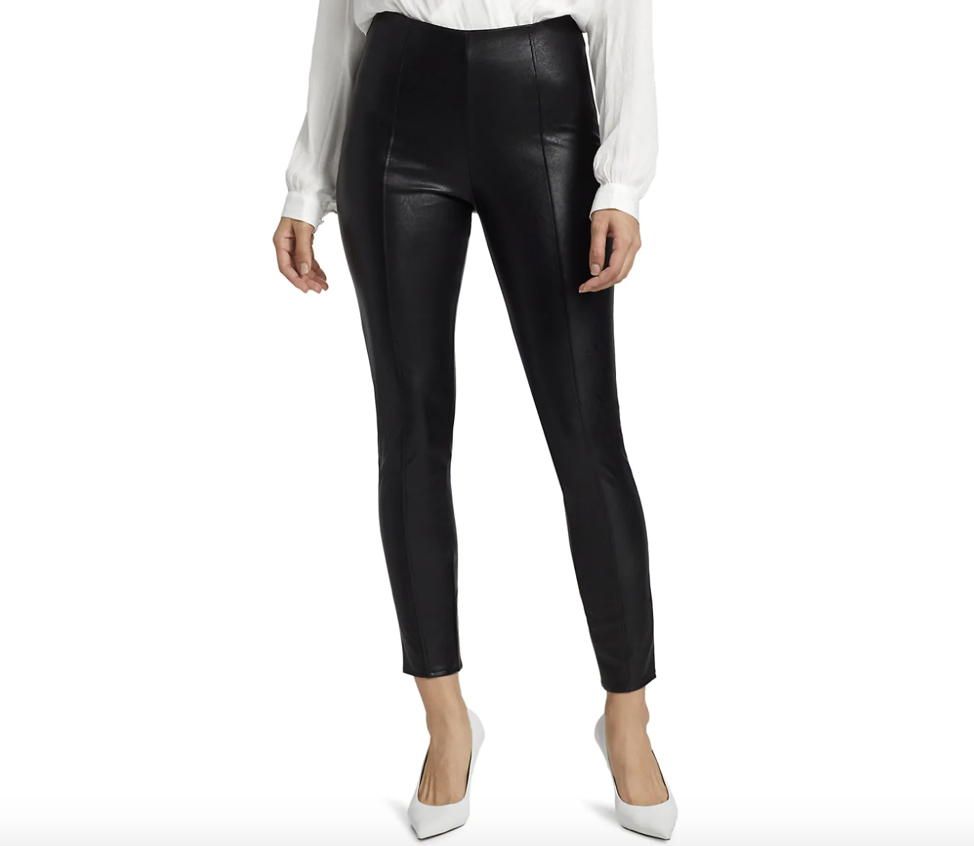 high rise vegan leather pants