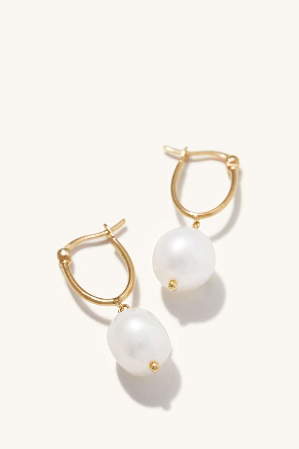 Organic Pearl Hoop Earrings 