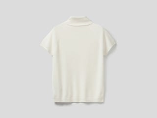 White Short-Sleeve Turtleneck