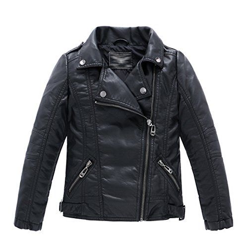 LJYH Children Collar Motorcycle Faux Leather Coats