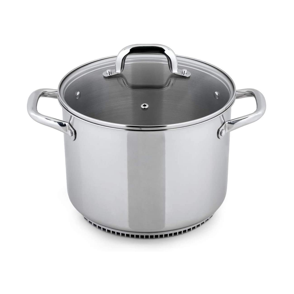 Turbo Pot RS3004 FreshAir Stainless Steel 8.1 Qt. Stock Pot—energy-efficient cookware for gas stove