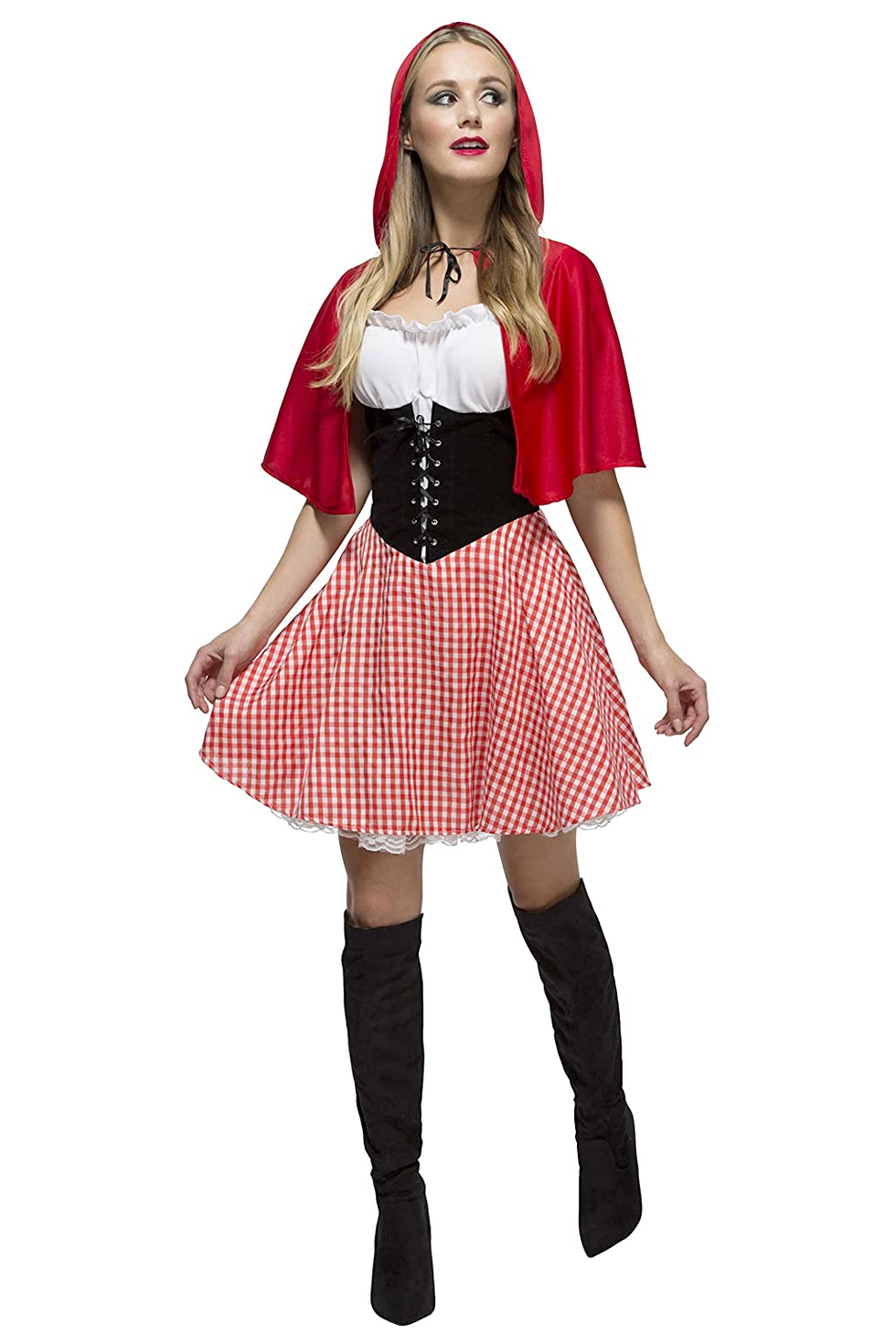 Women's Red Riding Hood Costume, Dress and Hooded Cape