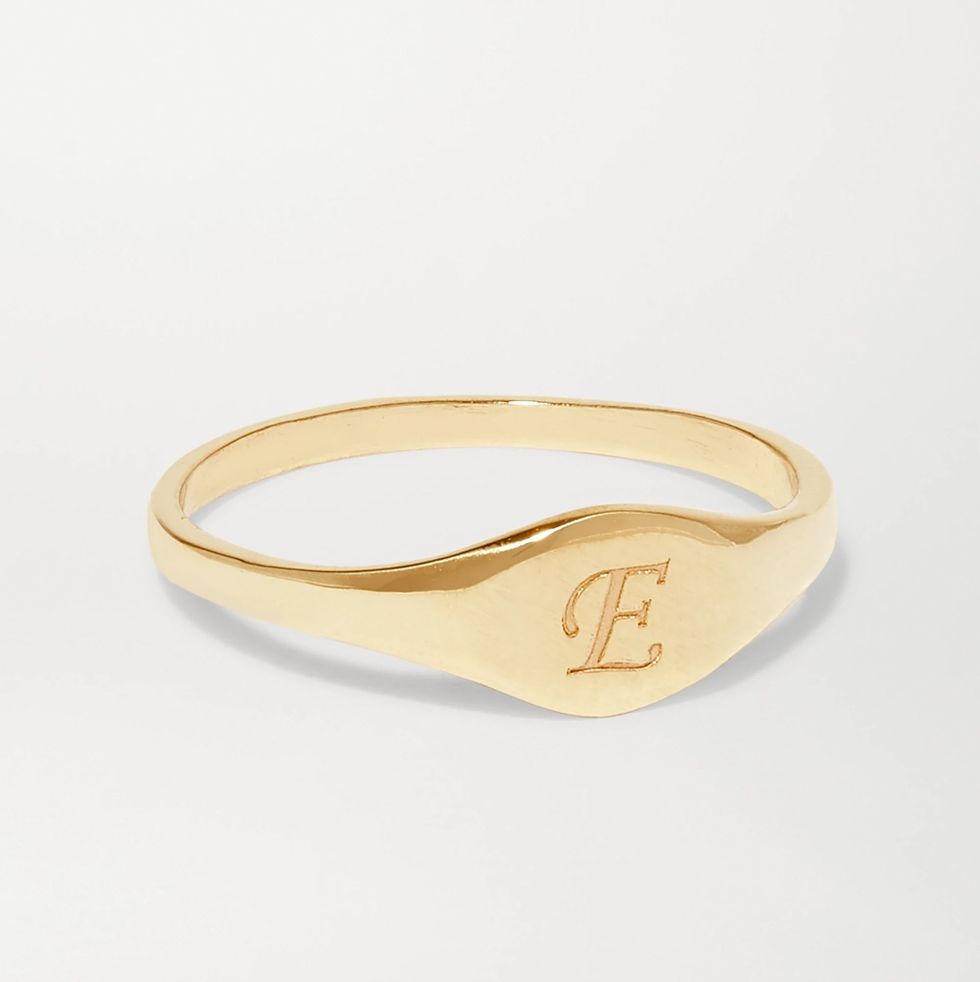 Alphabet Mini Pinky gold ring