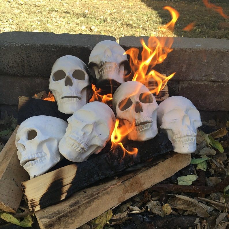 Fire Pit Ceramic Skull