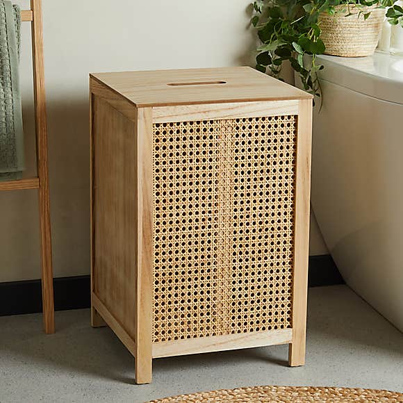 French Cane Laundry Hamper