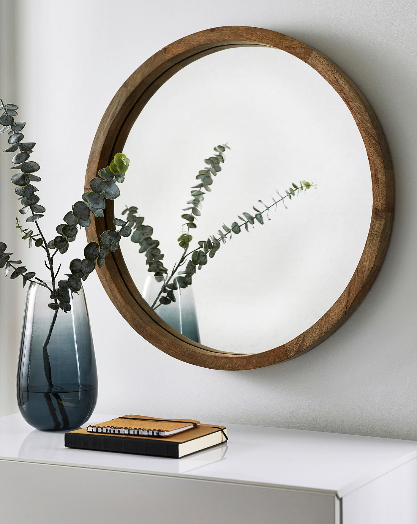 Light Wooden Frame Mirror