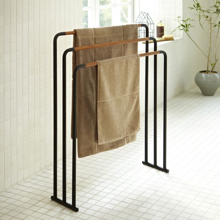 Freestanding Towel Rail Black