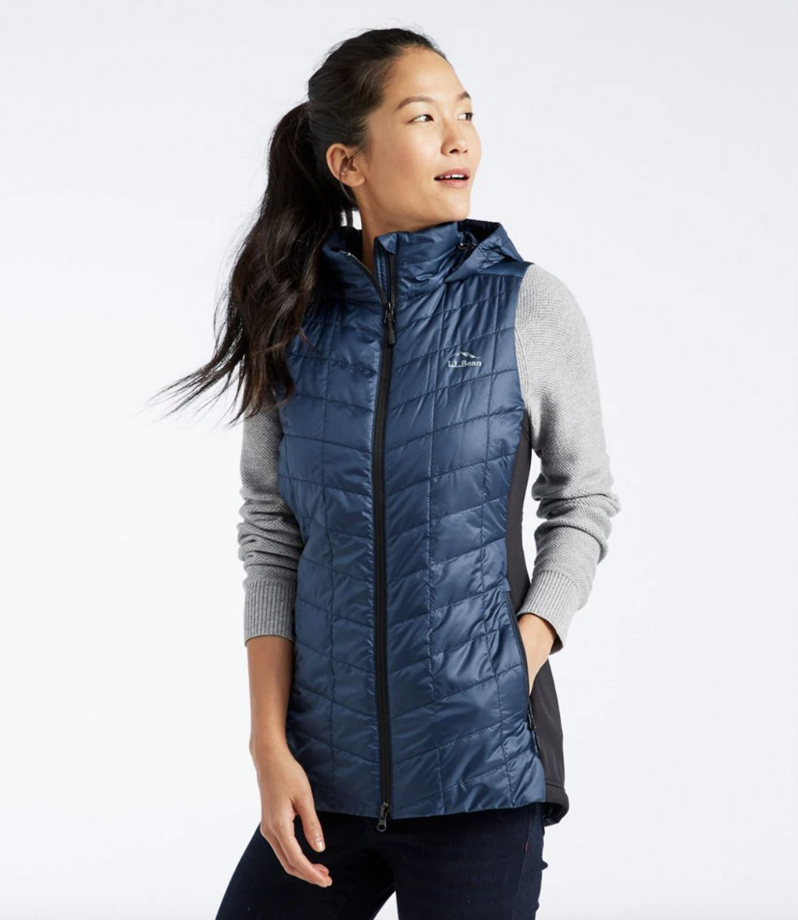 Long Down Vest for Women Sleeveless Winter Plus Size Stylish Windbreaker with Pockets Lightweight Puffer Vests 