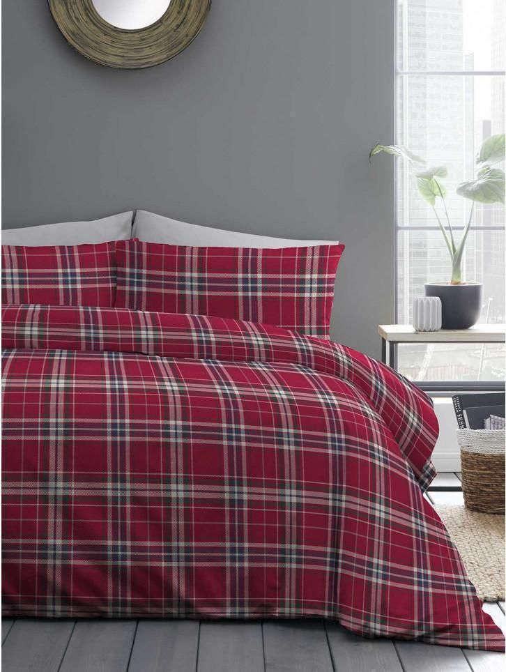 Flannelette 100% Cotton Soft Brushed Duvet Cover With Pillow Case Bedding Set 