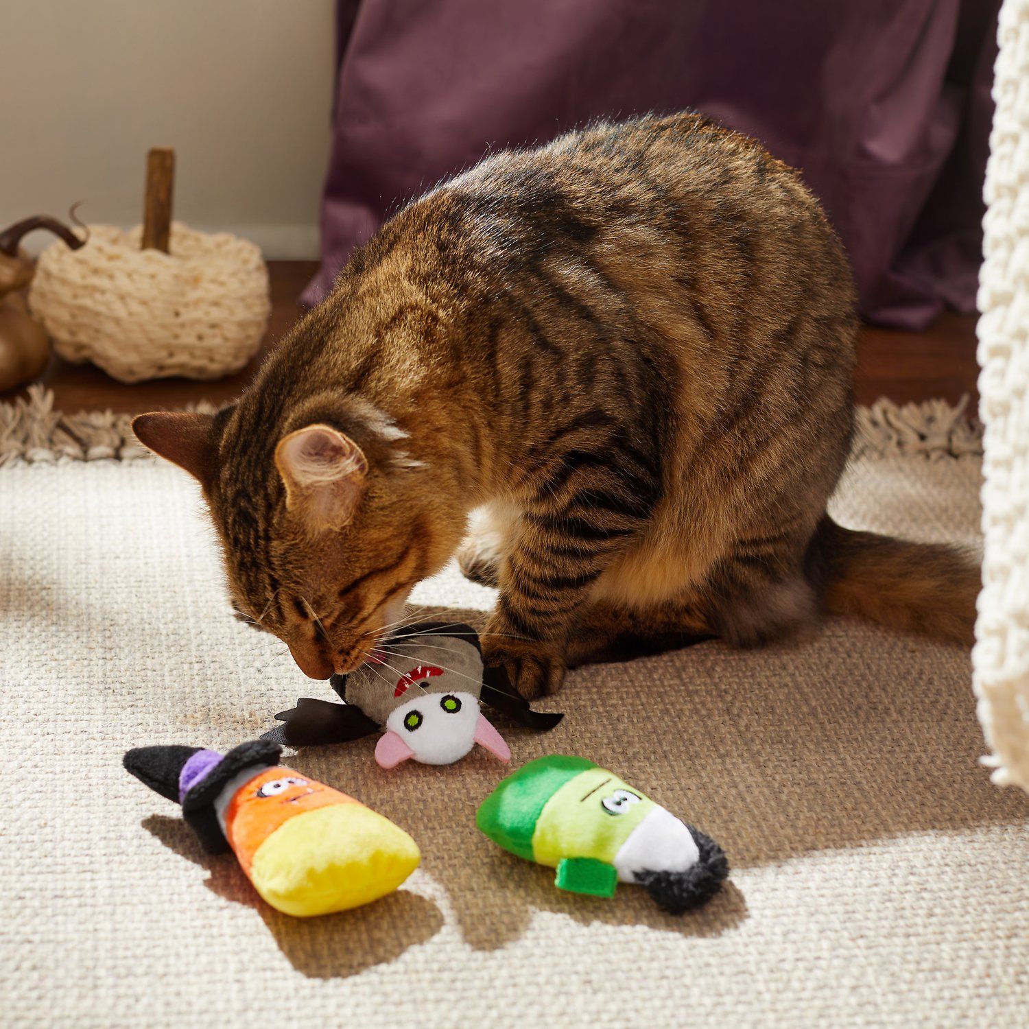 Candy Corn Cuties Plush Cat Toy with Catnip