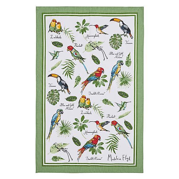 Tropical Birds Tea Towel