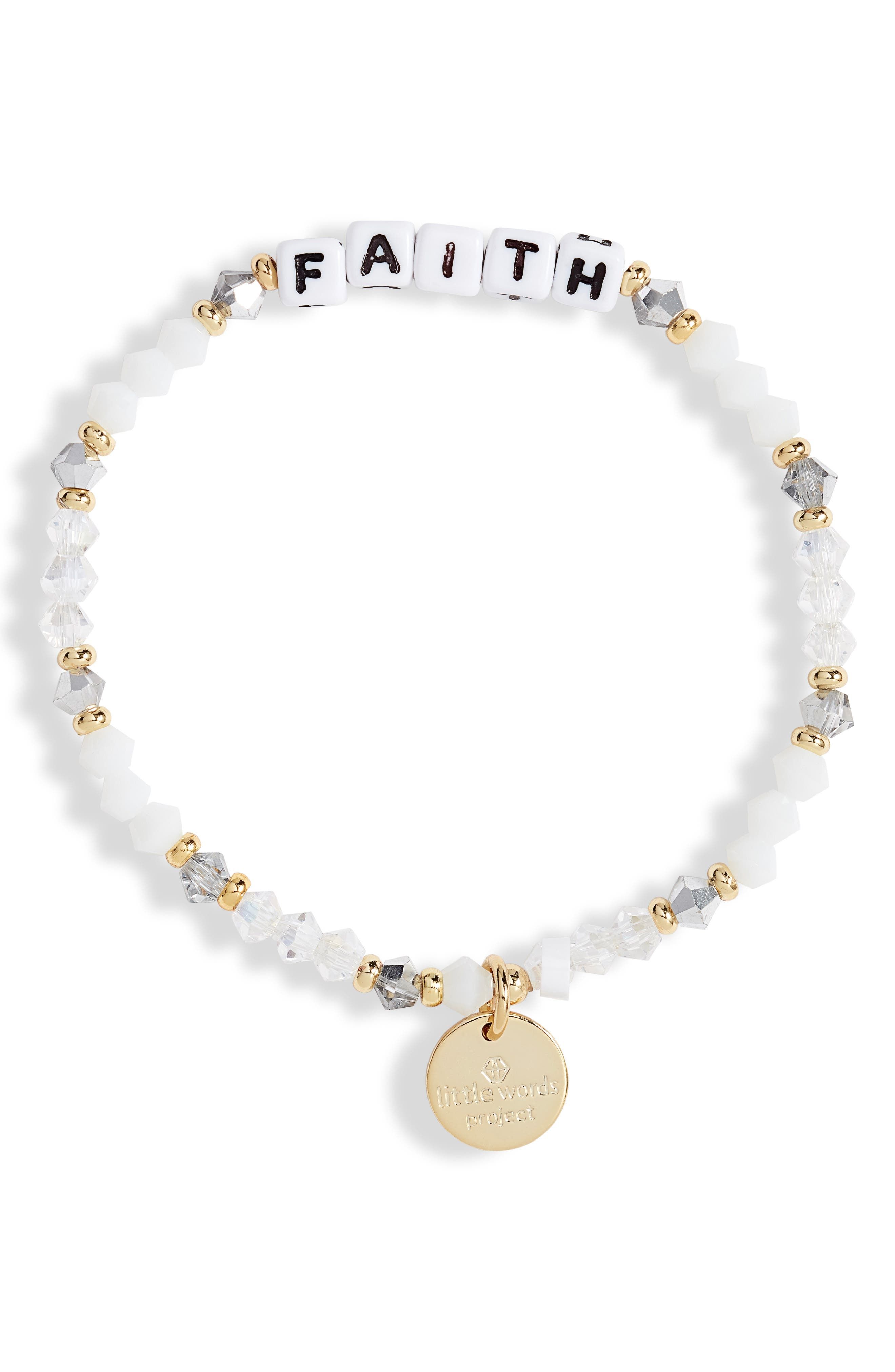 'Faith' Beaded Stretch Bracelet