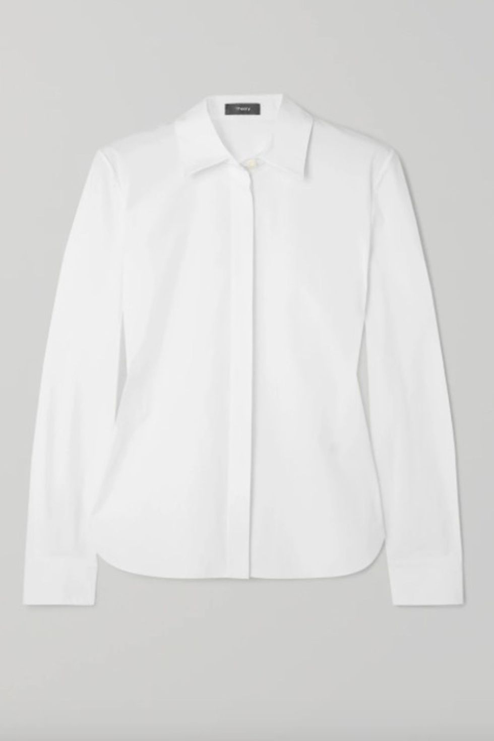 theory white shirt, duchess of sussex style 