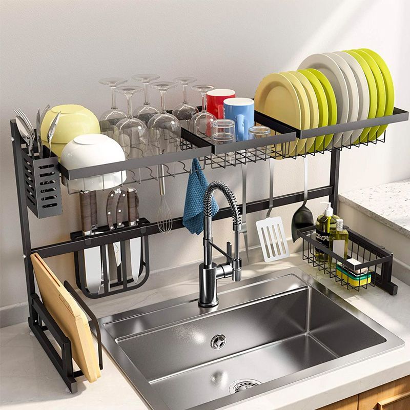 Kitchen Plastic Dish Drainer Tray Sink Drying Rack Worktop Storage Shelf Holder