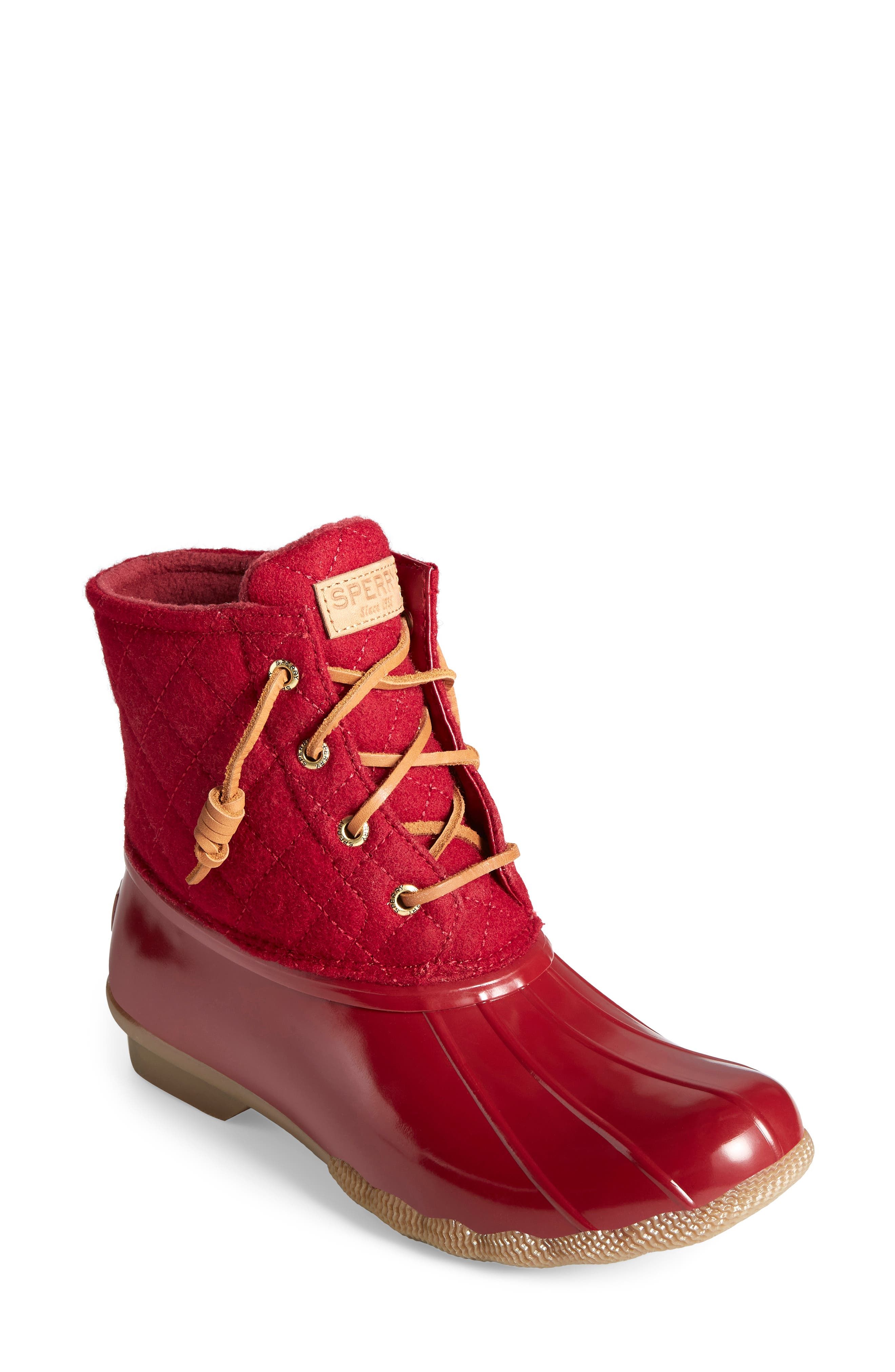 red duck boots for women