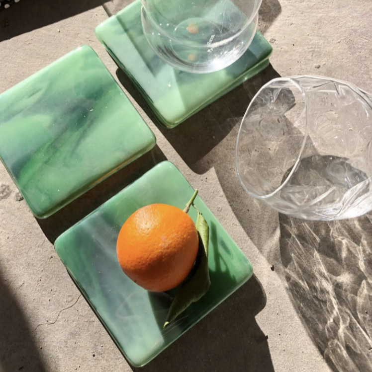 Marbled Glass Coasters (Set of Four) 