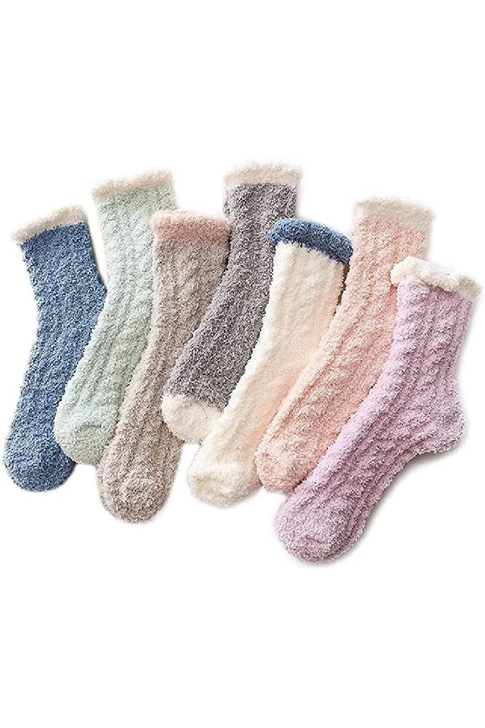 Women's Fuzzy Slipper Socks Cozy Super Soft Plush Thick Winter Fleece Bed Socks 