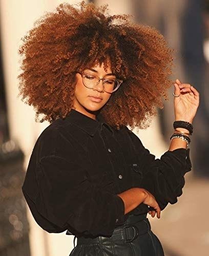 Curly Afro Wig With Bangs 