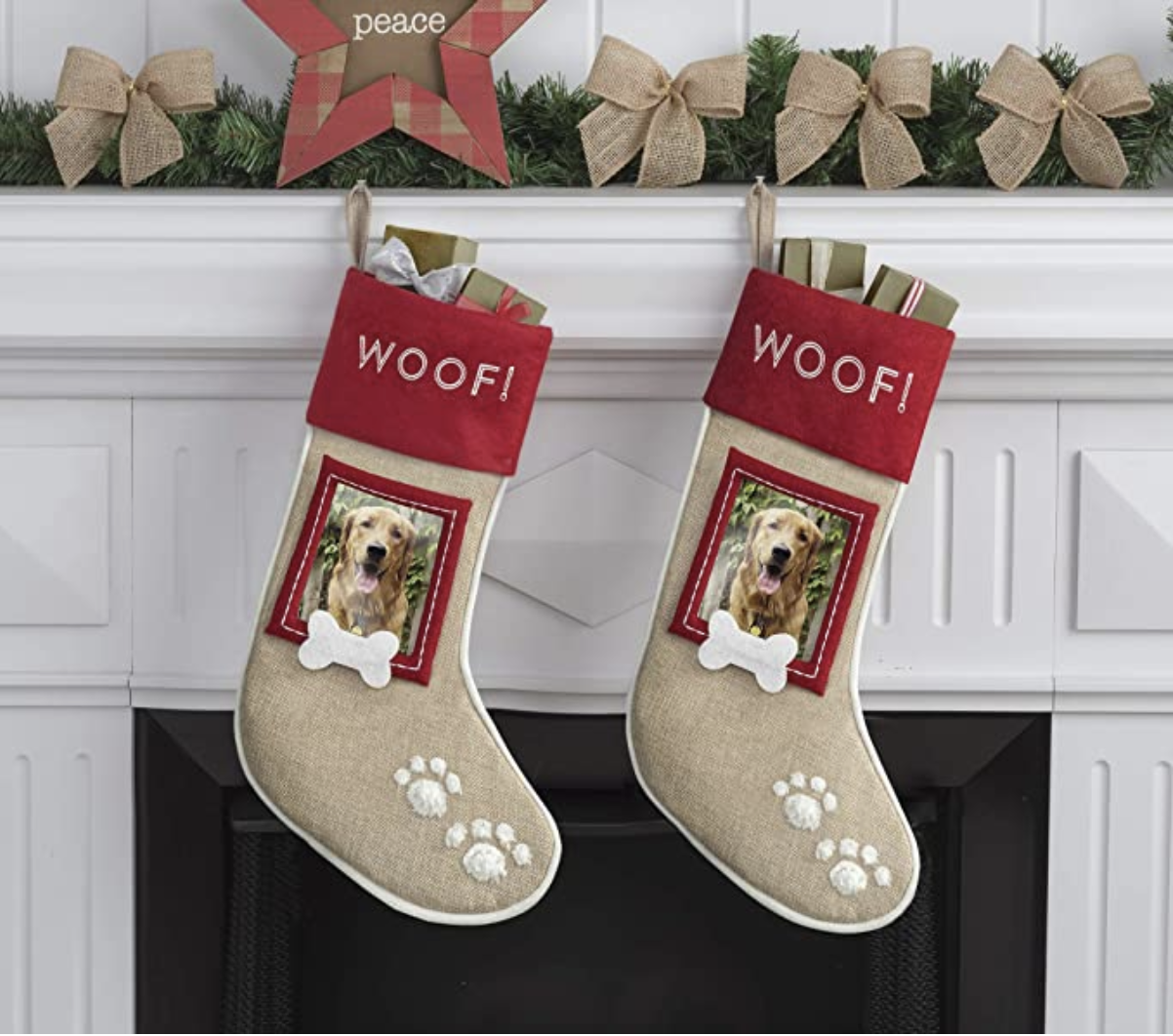 Pet Puppy/ Dog Christmas Stocking Santa Paws Stop Here Dog Stocking Felt New