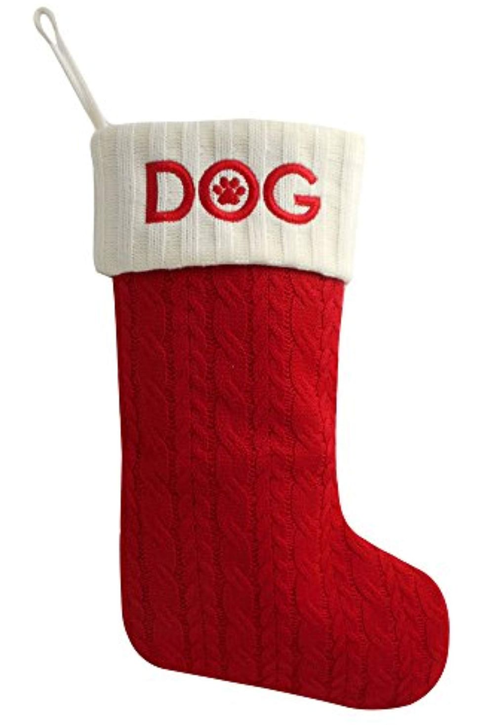 Cable-Knit Dog Christmas Stocking
