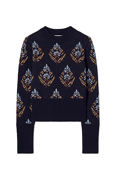 Embellished Printed Sweater