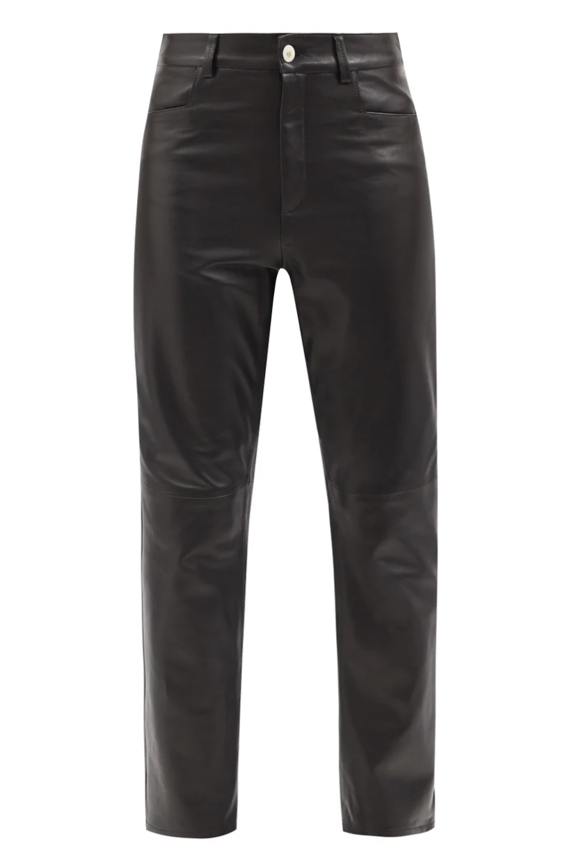 Carnation Leather Cropped Trousers