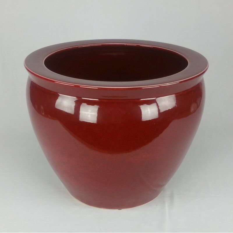 Red Ceramic Pot, 14-inch