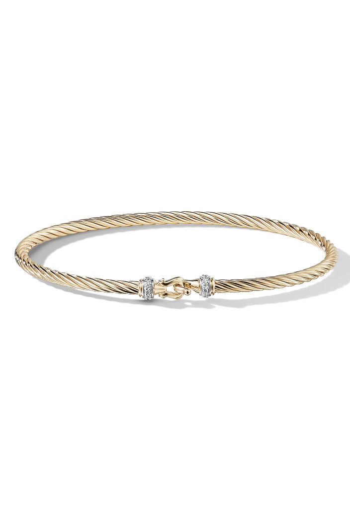 Cable Collectibles Buckle Bracelet with Diamonds in 18K Gold