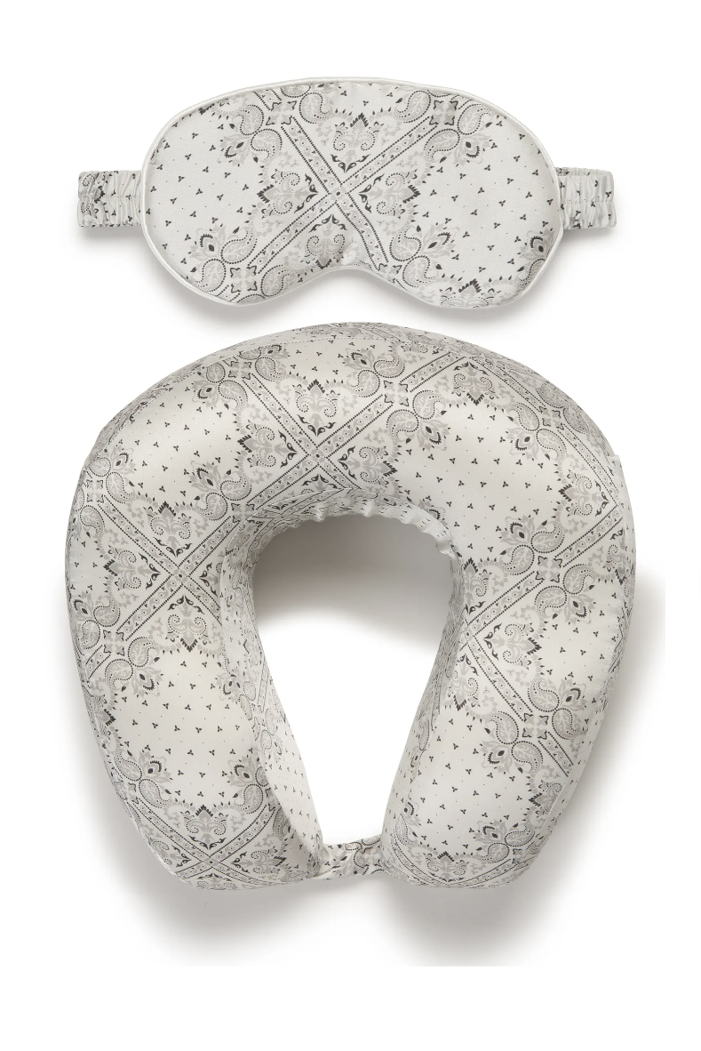 Silk Travel Neck Pillow & Eye Mask Set