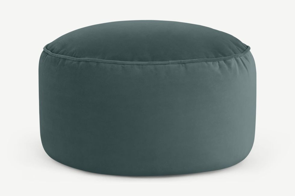 Floor Cushion, Marine Green Velvet