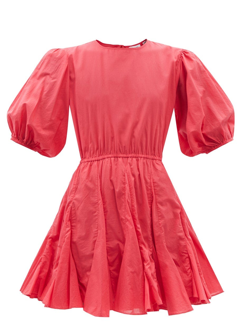 Molly cutout-back cotton-poplin dress