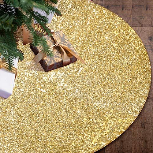 Gold Sequin Christmas Tree Skirt