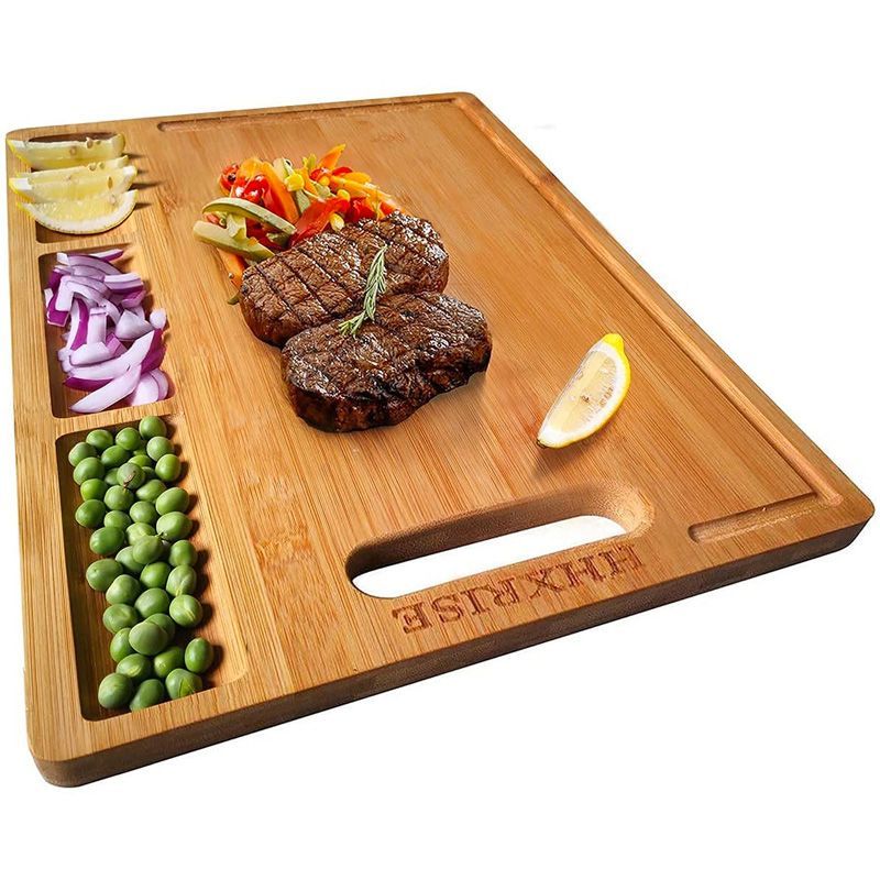  HOMWE Cutting Boards for Kitchen - Chopping Board 3-Pack  w/Different Sizes and Non Slip Handles - Reversible, Large Cutting Board Set  - Unique Gifts for Cooks Who Have Everything - Gray 