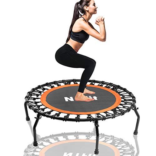 DARCHEN 450 lbs Mini Trampoline for Adults 40 Inch Gym Trampoline 450 lbs Max-Load Bungees for Quiet and Safely Cushioned Bounce Indoor Small Rebounder Exercise Trampoline for Workout Fitness 