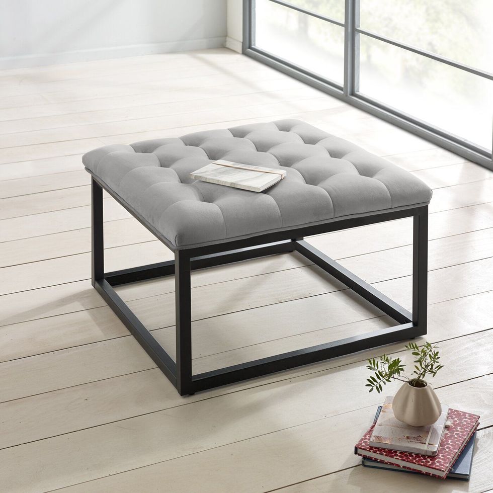 Aairah Wide Tufted Square Footstool