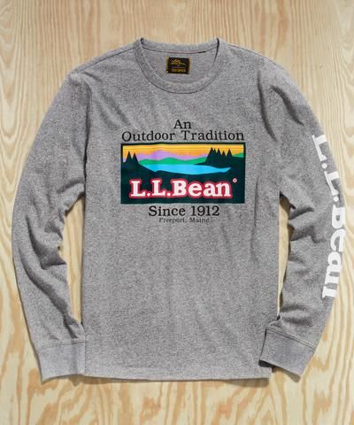 L.L.Bean x Todd Snyder Long Sleeve Graphic T-Shirt in Grey Heather