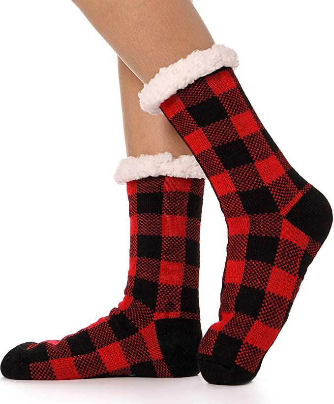 fluffy christmas socks womens