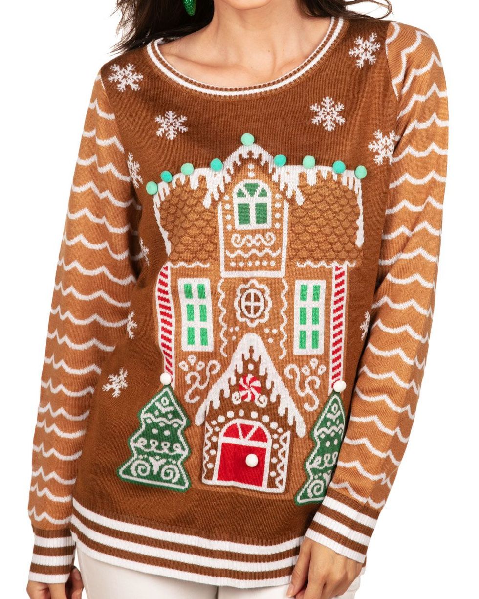 Women's Gingerbread House Ugly Christmas Sweater