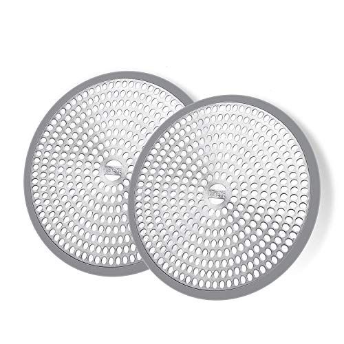 OXO Good Grips Easy Clean Shower Stall Drain Protector - Stainless Steel & Silicone (2 Pack)