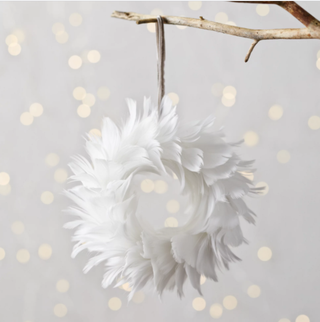 Mini Feather Wreath Christmas Decoration