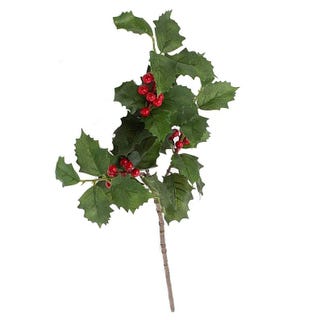 Holly Leaf Red Berry Spray