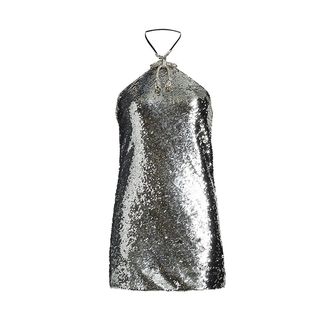 Sequin & Crystal Bow Mini Dress