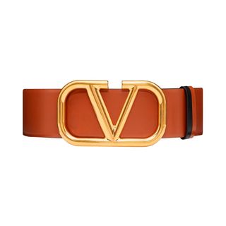 Reversible Vlogo Belt in Glossy Calfskin