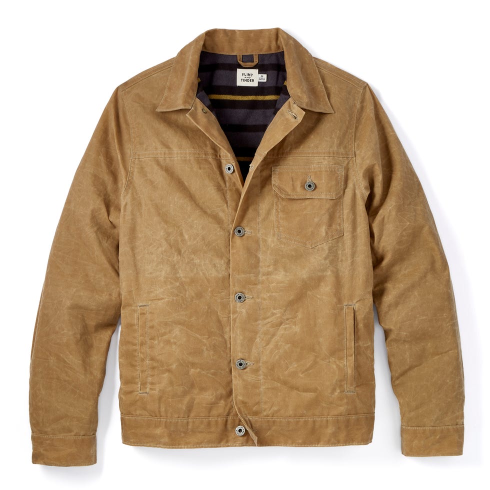 Flannel-lined Waxed Trucker Jacket