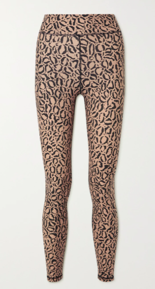 Leopard-print stretch leggings